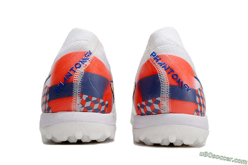 Nike Phantom Luna Elite NU TF Artificial Turf Soccer Shoes - White/Red/Yellow/Blue 6