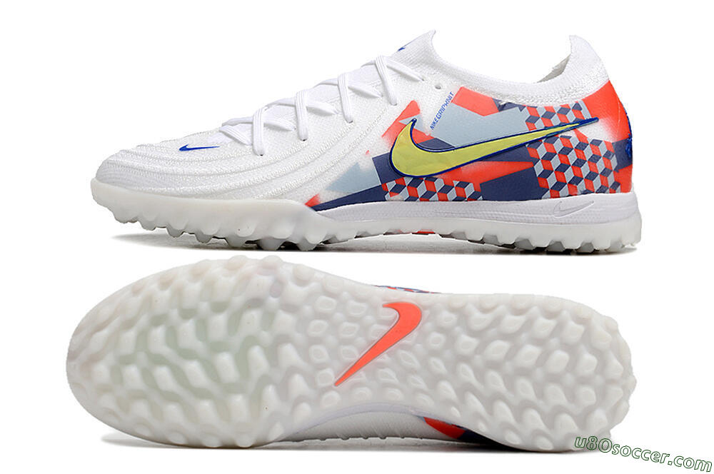 Nike Phantom Luna Elite NU TF Artificial Turf Soccer Shoes - White/Red/Yellow/Blue 0