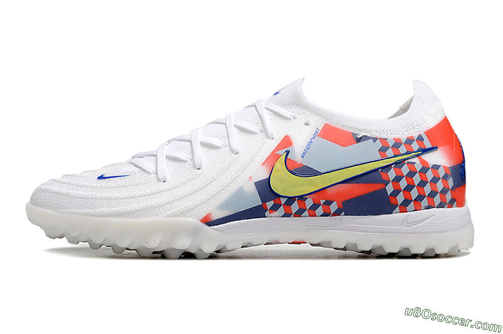 Nike Phantom Luna Elite NU TF Artificial Turf Soccer Shoes - White/Red/Yellow/Blue 2