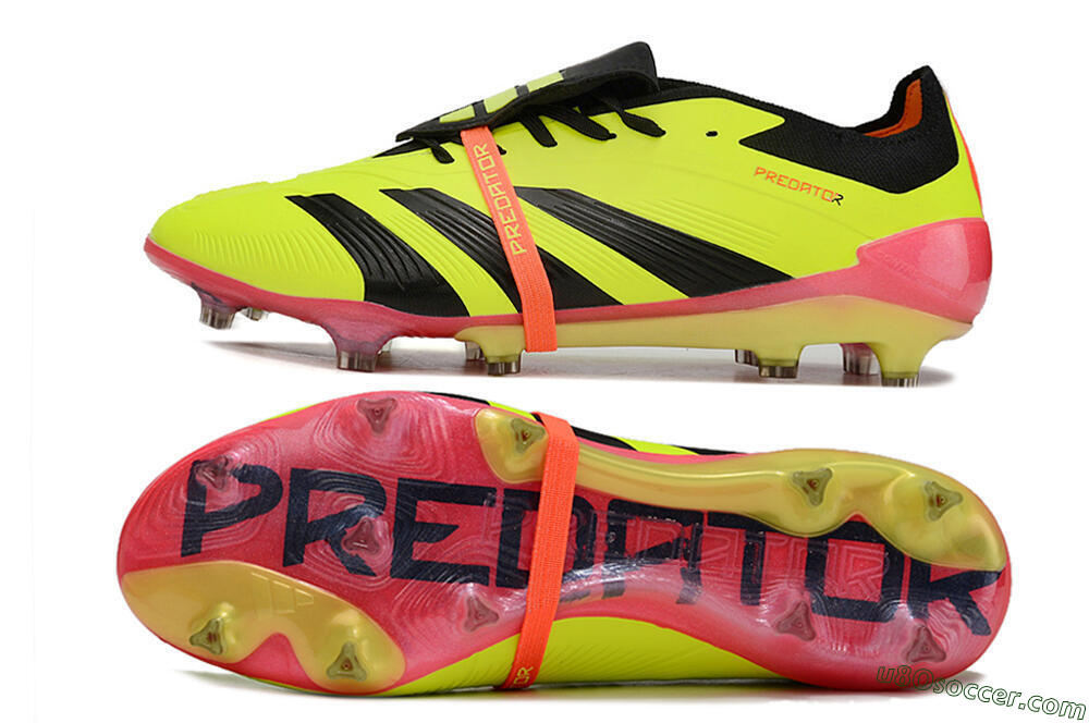 Adidas Predator Elite Foldover Tongue FG Firm Ground Soccer Cleats - Yellow/Black/Pink 0