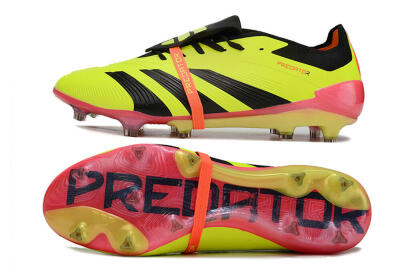 Adidas Predator Elite Foldover Tongue FG Firm Ground Soccer Cleats - Yellow/Black/Pink
