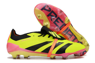 Adidas Predator Elite Foldover Tongue FG Firm Ground Soccer Cleats - Yellow/Black/Pink