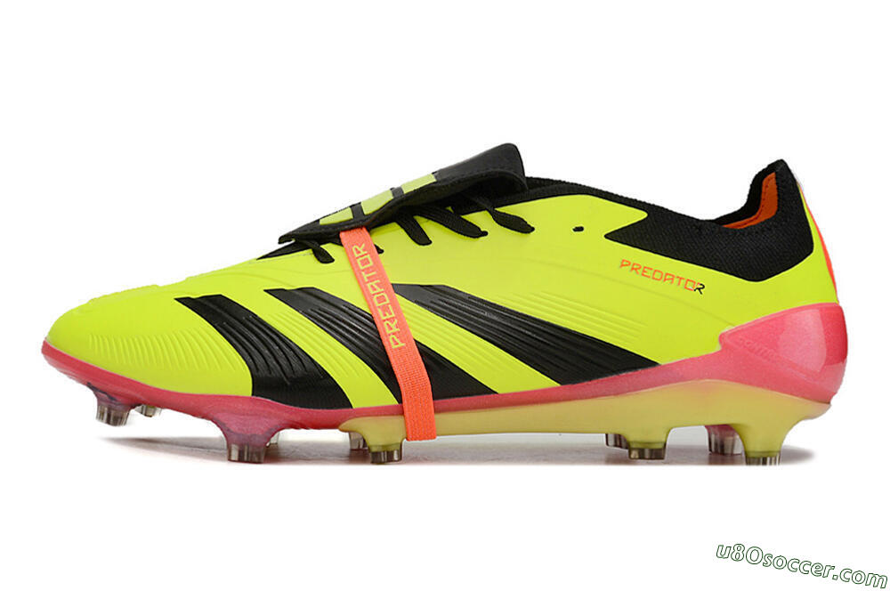 Adidas Predator Elite Foldover Tongue FG Firm Ground Soccer Cleats - Yellow/Black/Pink 2