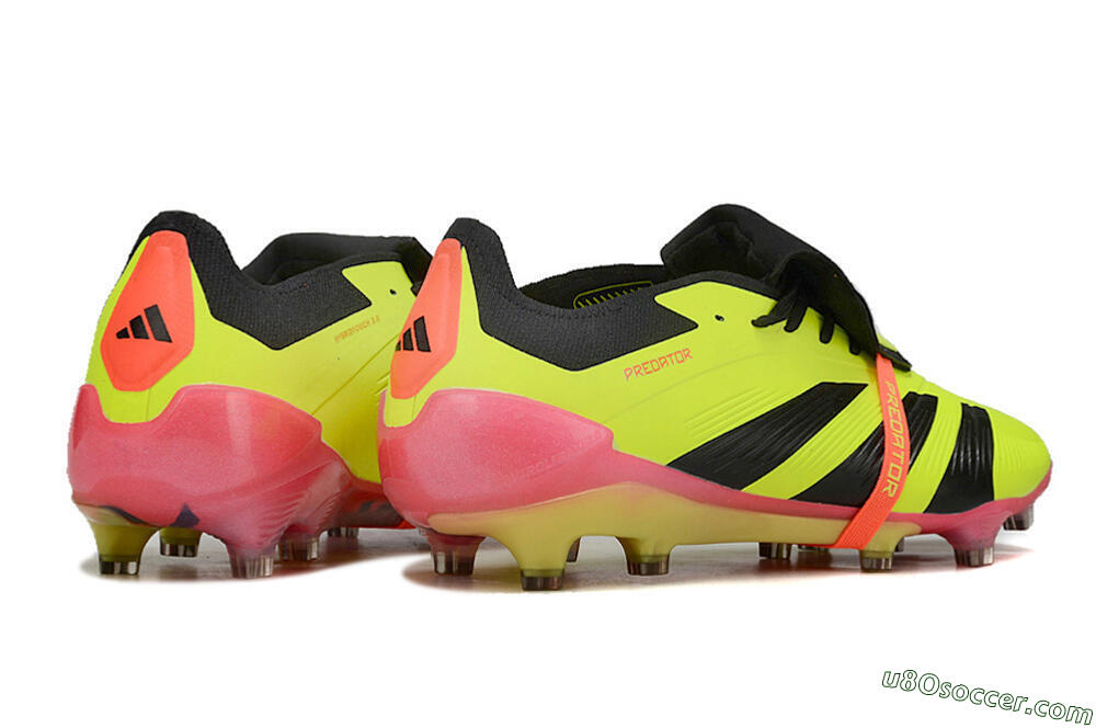 Adidas Predator Elite Foldover Tongue FG Firm Ground Soccer Cleats - Yellow/Black/Pink 6