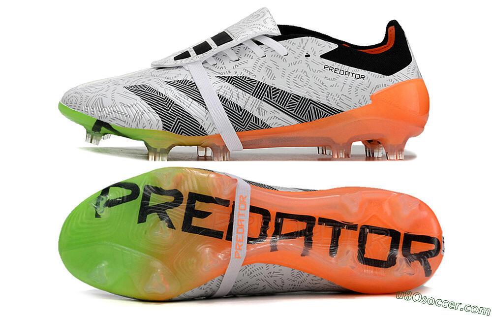 Adidas Predator Elite Foldover Tongue FG Firm Ground Soccer Cleats - White/Black/Orange 0