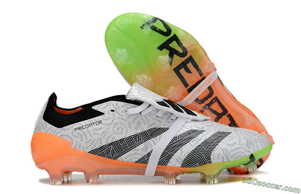 Adidas Predator Elite Foldover Tongue FG Firm Ground Soccer Cleats - White/Black/Orange 1