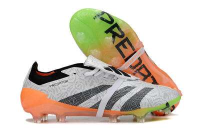 Adidas Predator Elite Foldover Tongue FG Firm Ground Soccer Cleats - White/Black/Orange