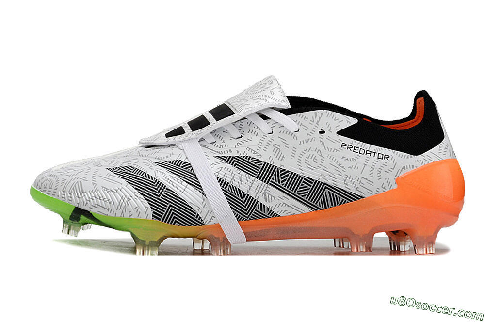 Adidas Predator Elite Foldover Tongue FG Firm Ground Soccer Cleats - White/Black/Orange 2