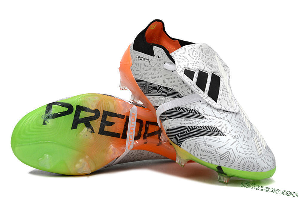 Adidas Predator Elite Foldover Tongue FG Firm Ground Soccer Cleats - White/Black/Orange 3