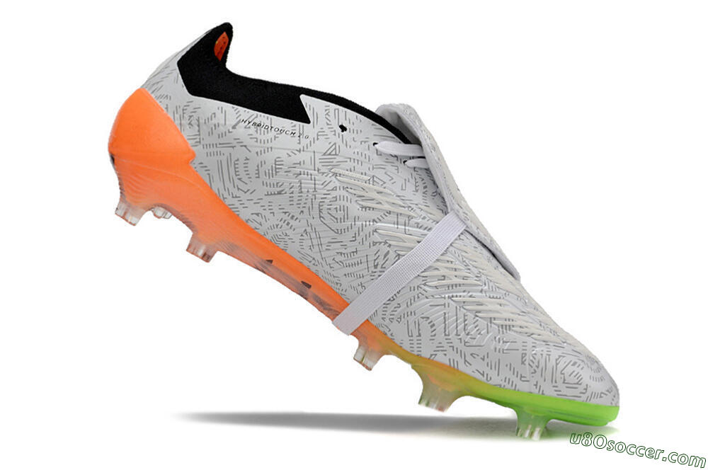 Adidas Predator Elite Foldover Tongue FG Firm Ground Soccer Cleats - White/Black/Orange 4