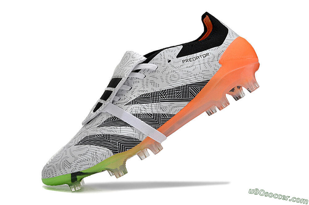 Adidas Predator Elite Foldover Tongue FG Firm Ground Soccer Cleats - White/Black/Orange 5