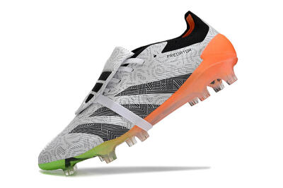 Adidas Predator Elite Foldover Tongue FG Firm Ground Soccer Cleats - White/Black/Orange