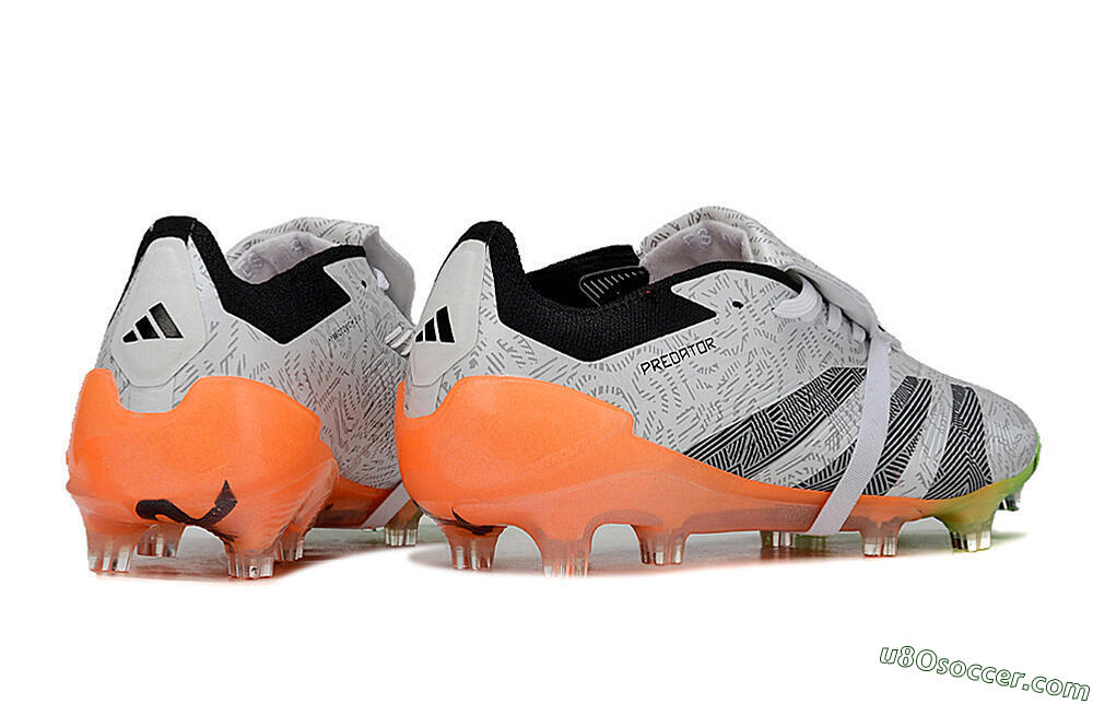 Adidas Predator Elite Foldover Tongue FG Firm Ground Soccer Cleats - White/Black/Orange 6