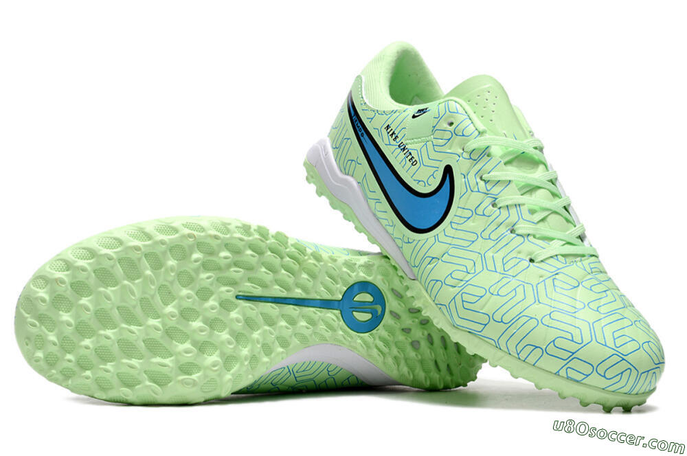 Nike Tiempo Legend 10 Pro TF Artificial Turf Soccer Shoes - Green/Blue/White 0
