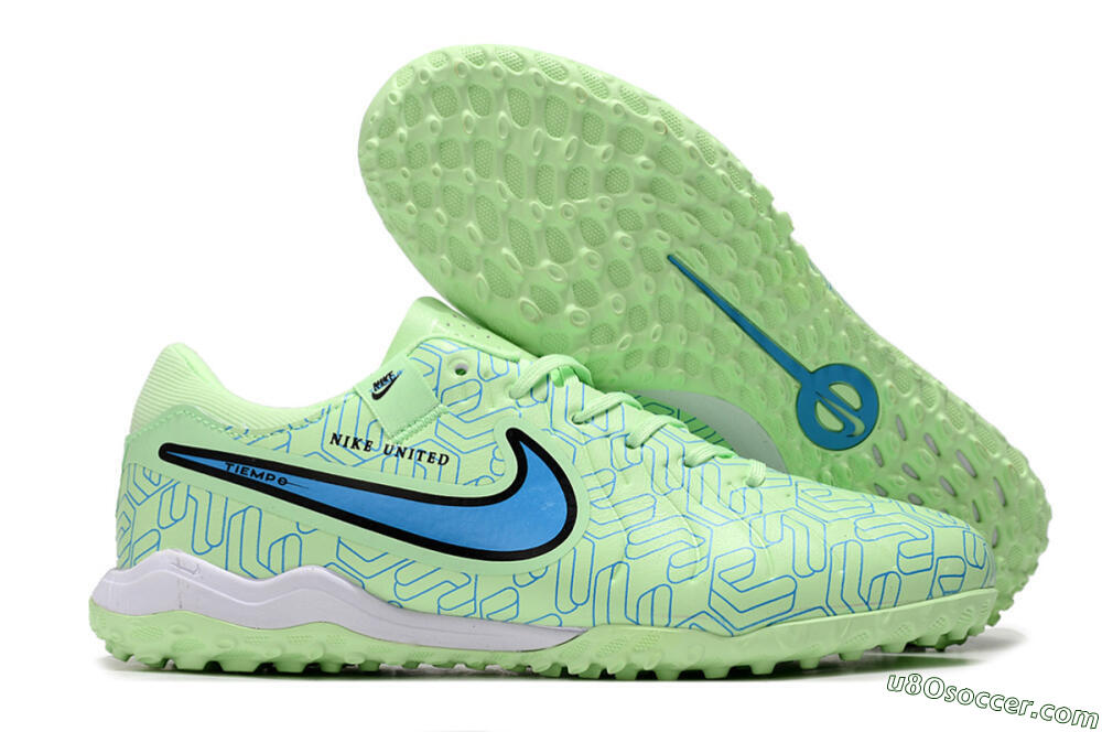 Nike Tiempo Legend 10 Pro TF Artificial Turf Soccer Shoes - Green/Blue/White 1