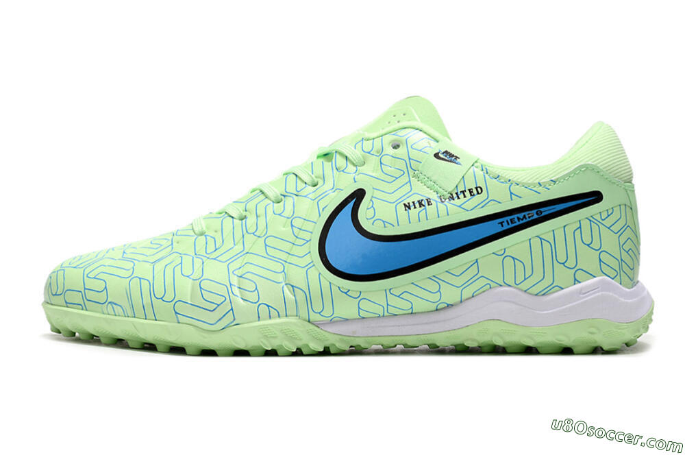 Nike Tiempo Legend 10 Pro TF Artificial Turf Soccer Shoes - Green/Blue/White 2