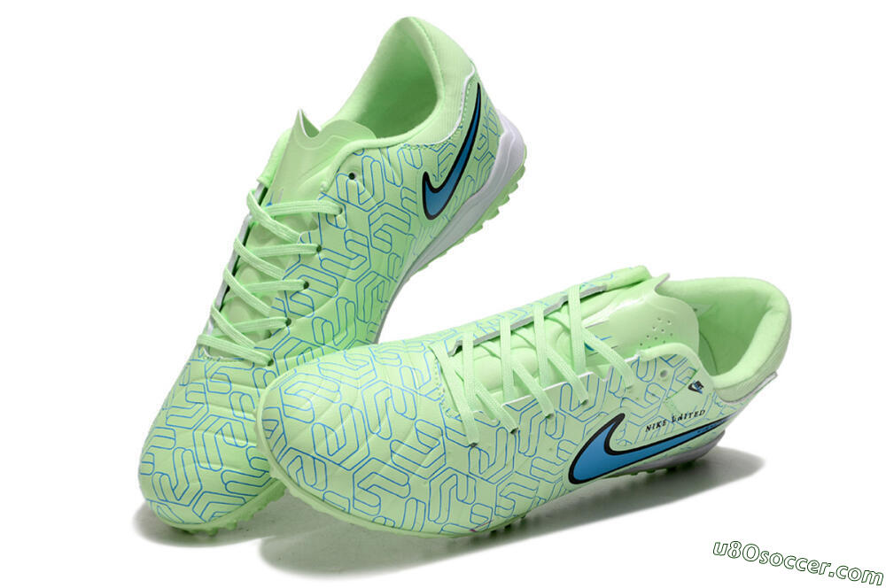 Nike Tiempo Legend 10 Pro TF Artificial Turf Soccer Shoes - Green/Blue/White 3
