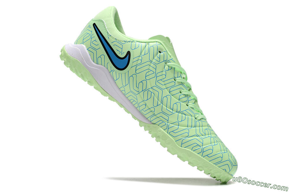 Nike Tiempo Legend 10 Pro TF Artificial Turf Soccer Shoes - Green/Blue/White 4