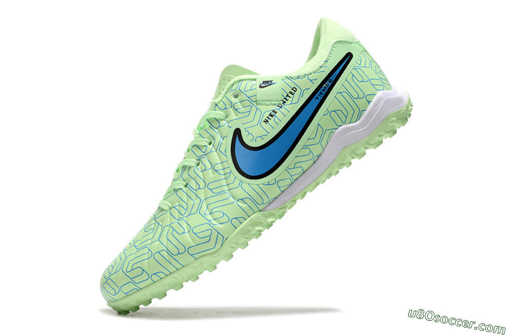 Nike Tiempo Legend 10 Pro TF Artificial Turf Soccer Shoes - Green/Blue/White 5
