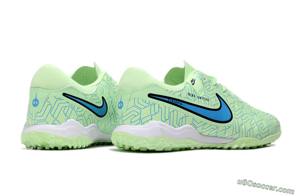 Nike Tiempo Legend 10 Pro TF Artificial Turf Soccer Shoes - Green/Blue/White 6