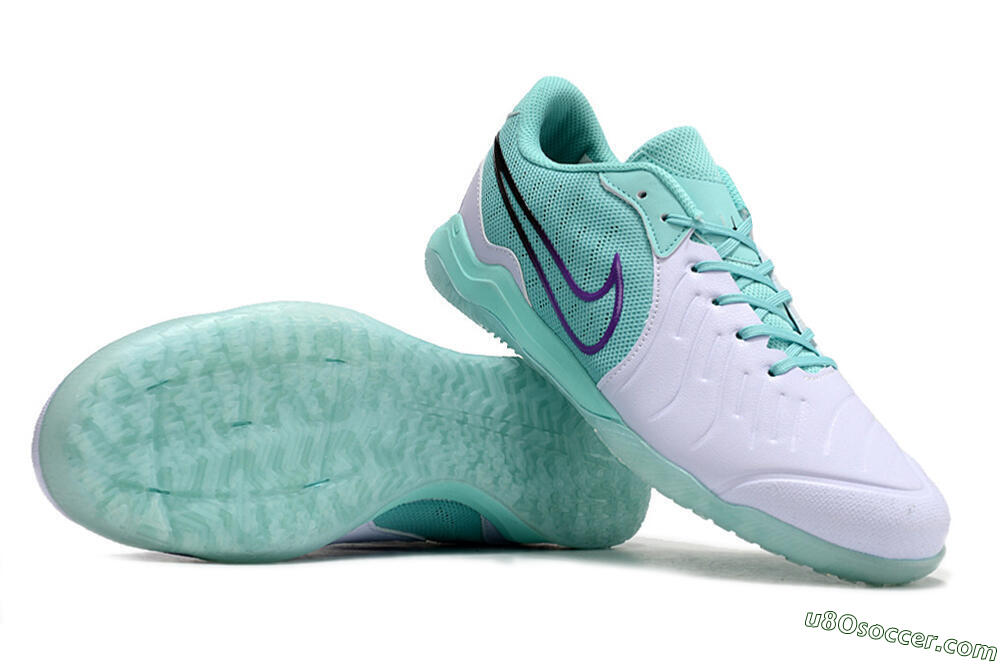 Nike Tiempo Legend 10 Pro IC Indoor & Futsal Soccer Shoes - White/Blue/Purple 0