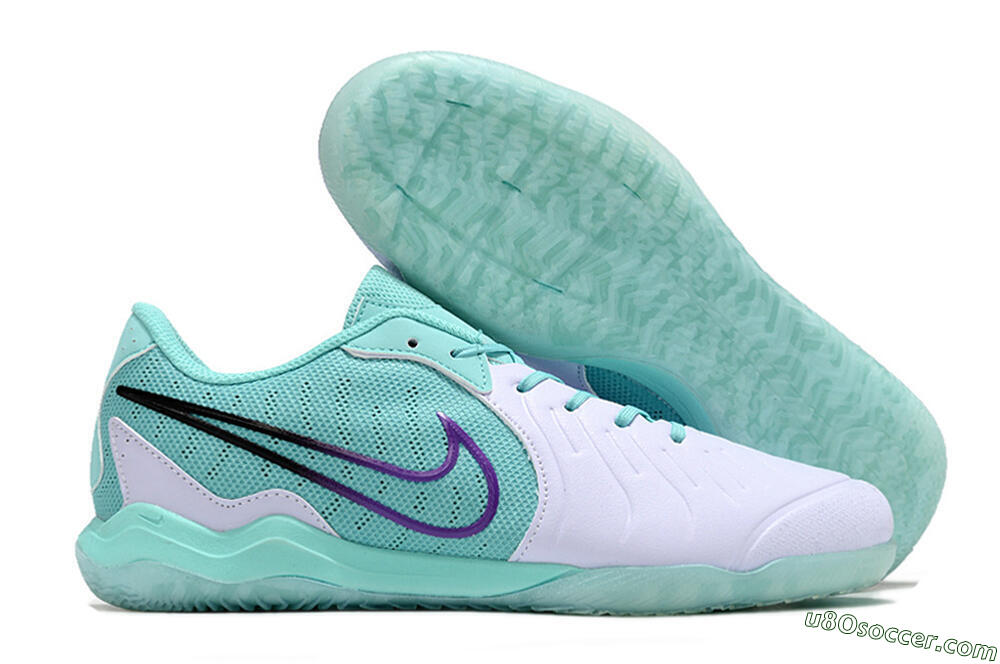 Nike Tiempo Legend 10 Pro IC Indoor & Futsal Soccer Shoes - White/Blue/Purple 1