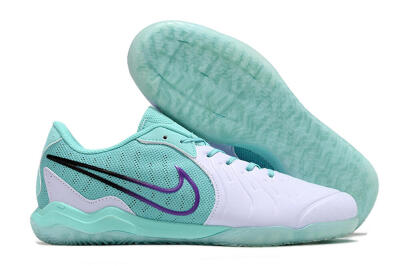 Nike Tiempo Legend 10 Pro IC Indoor & Futsal Soccer Shoes - White/Blue/Purple