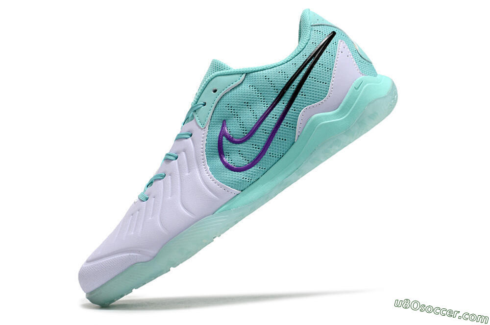 Nike Tiempo Legend 10 Pro IC Indoor & Futsal Soccer Shoes - White/Blue/Purple 5