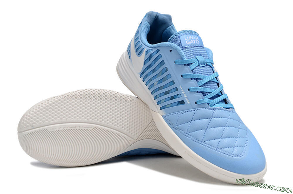 Nike Lunar Gato 2 IC Indoor & Futsal Soccer Shoes - Blue/White 3