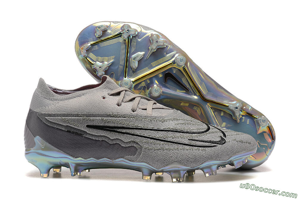 Nike Phantom GX Elite FG Firm Ground Soccer Cleats - Grey/Black/Gold 1