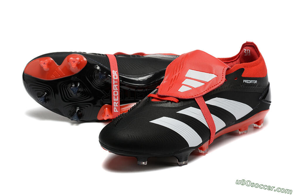 Adidas Predator Elite Foldover Tongue FG Firm Ground Soccer Cleats - Black/White/Red 3