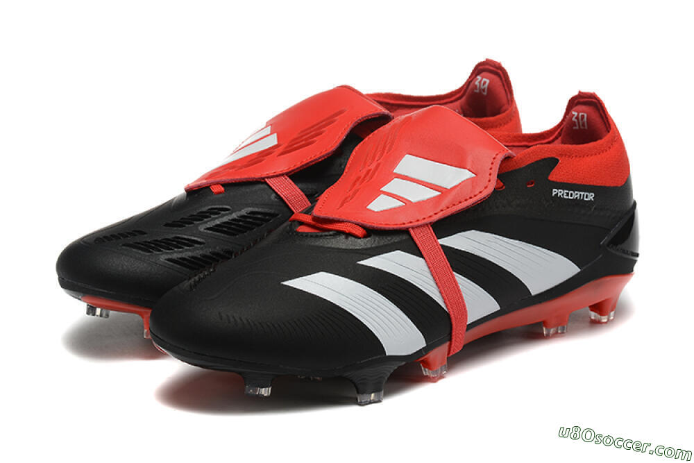 Adidas Predator Elite Foldover Tongue FG Firm Ground Soccer Cleats - Black/White/Red 5