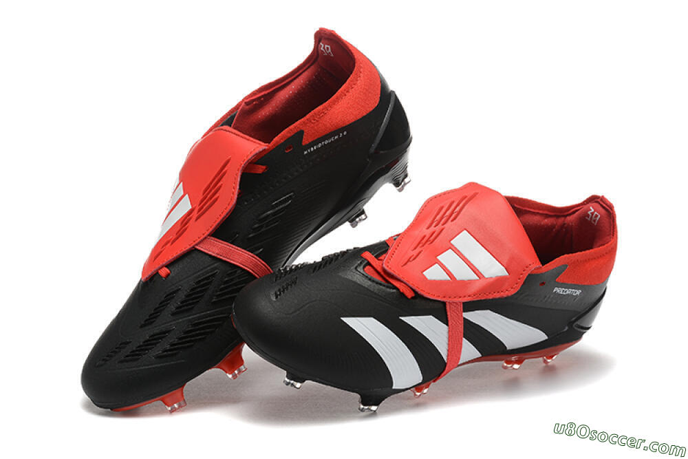 Adidas Predator Elite Foldover Tongue FG Firm Ground Soccer Cleats - Black/White/Red 6