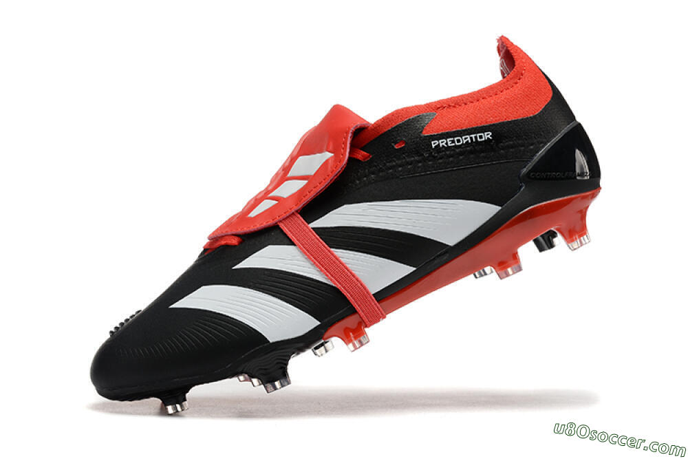 Adidas Predator Elite Foldover Tongue FG Firm Ground Soccer Cleats - Black/White/Red 8