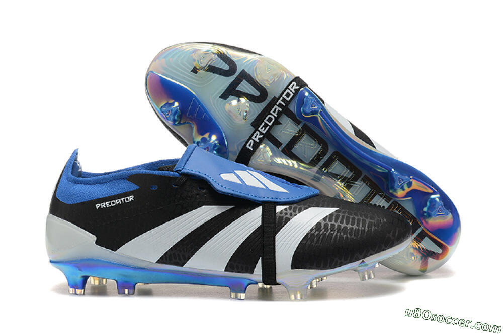 Adidas Predator Elite Foldover Tongue FG Firm Ground Soccer Cleats - Black/White/Blue 1
