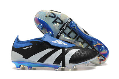Adidas Predator Elite Foldover Tongue FG Firm Ground Soccer Cleats - Black/White/Blue
