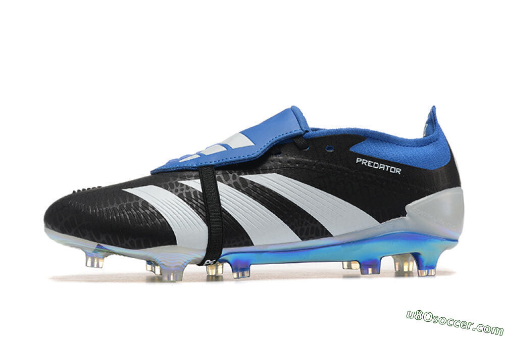 Adidas Predator Elite Foldover Tongue FG Firm Ground Soccer Cleats - Black/White/Blue 2
