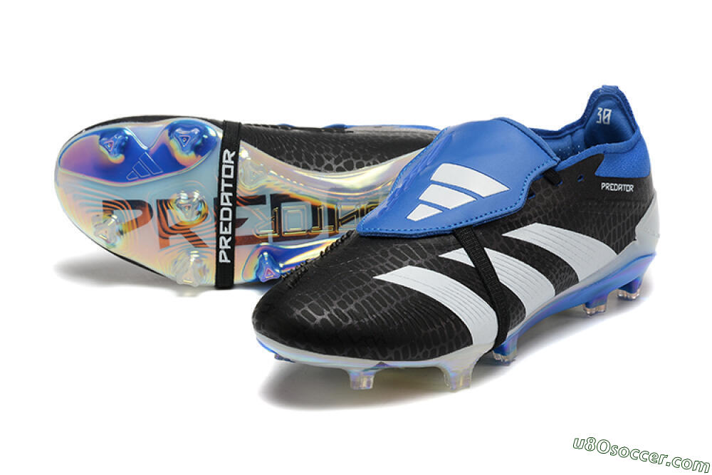 Adidas Predator Elite Foldover Tongue FG Firm Ground Soccer Cleats - Black/White/Blue 3