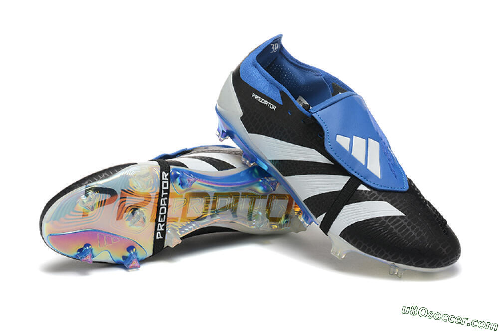 Adidas Predator Elite Foldover Tongue FG Firm Ground Soccer Cleats - Black/White/Blue 4