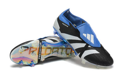 Adidas Predator Elite Foldover Tongue FG Firm Ground Soccer Cleats - Black/White/Blue