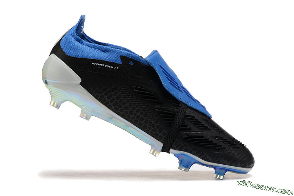 Adidas Predator Elite Foldover Tongue FG Firm Ground Soccer Cleats - Black/White/Blue 7