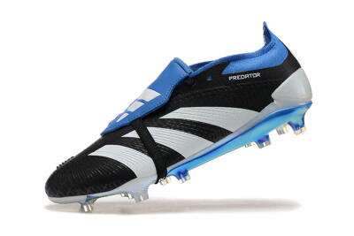 Adidas Predator Elite Foldover Tongue FG Firm Ground Soccer Cleats - Black/White/Blue