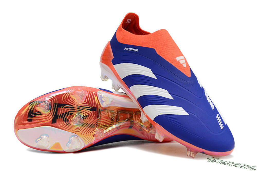 Adidas Predator Accuracy+ FG Firm Ground Soccer Cleats - Blue/White/Red 3