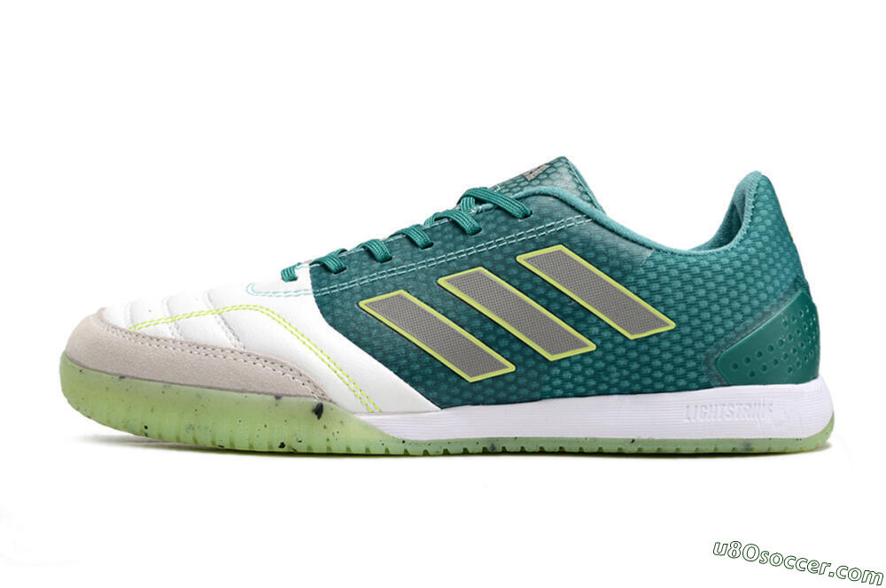 Adidas Top Sala IC Indoor & Futsal Soccer Shoes - White/Green/Yellow 2