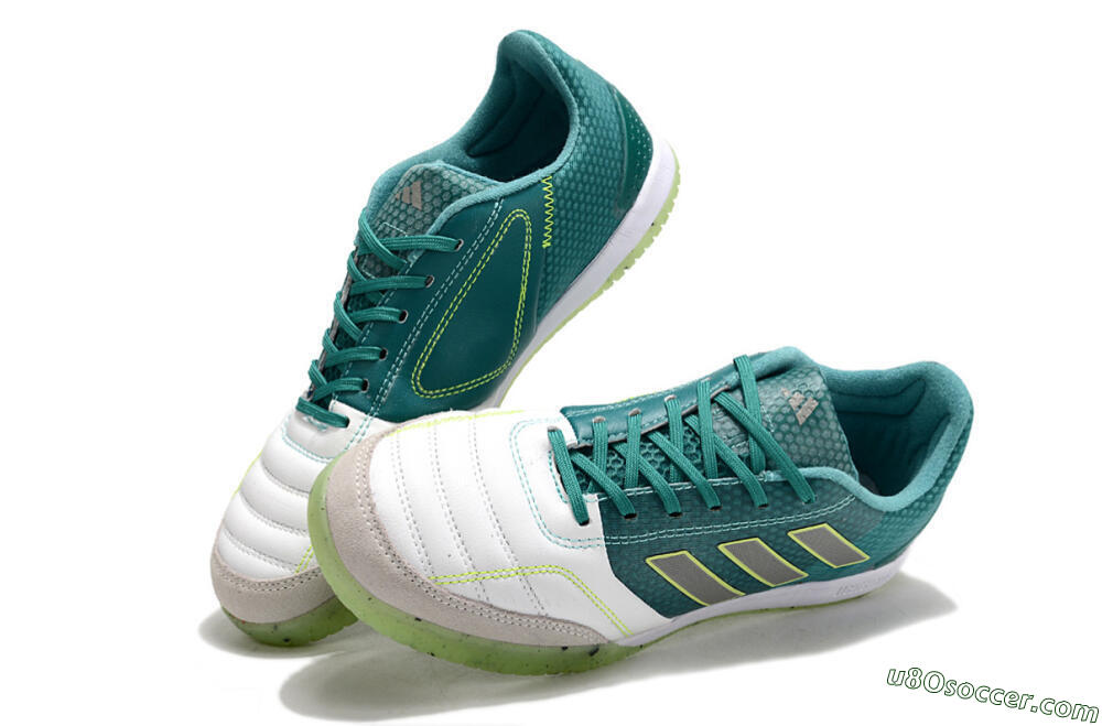 Adidas Top Sala IC Indoor & Futsal Soccer Shoes - White/Green/Yellow 3