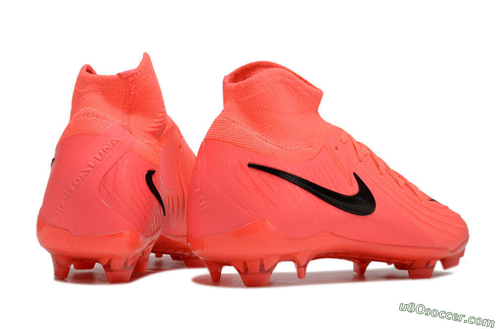 Nike Phantom Luna 2 Elite LV8 FG Firm Ground Soccer Cleats - Red/Black/Pink 6