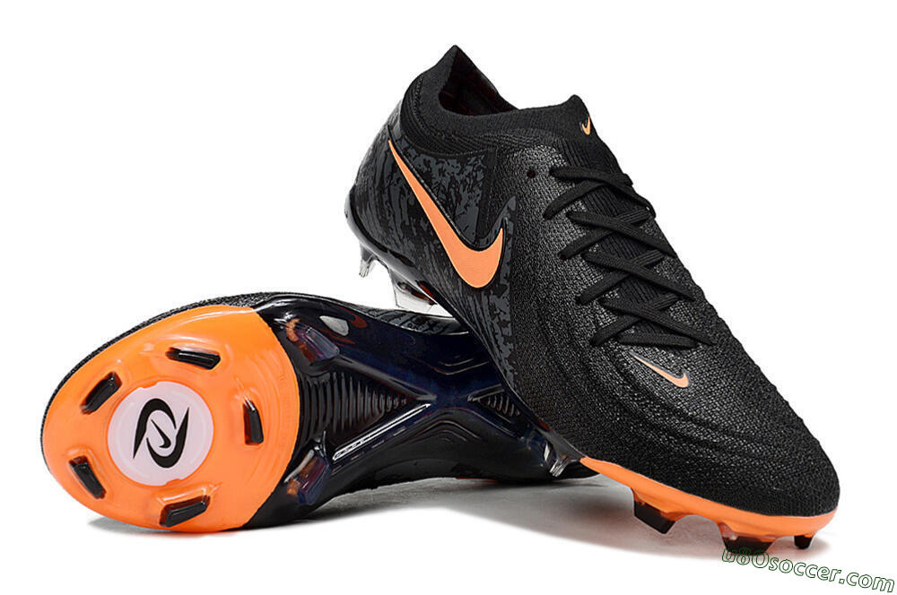 Nike Phantom Luna Elite FG Firm Ground Soccer Cleats - Black/Orange/Grey 3