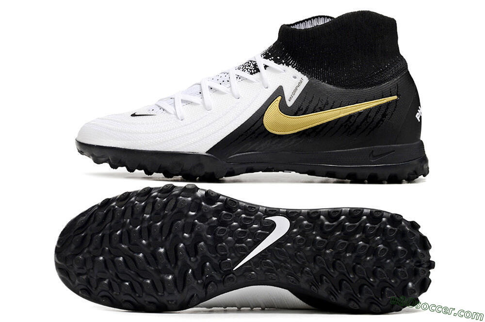 Nike Phantom Luna 2 Elite TF Artificial Turf Soccer Shoes - White/Black/Gold 0