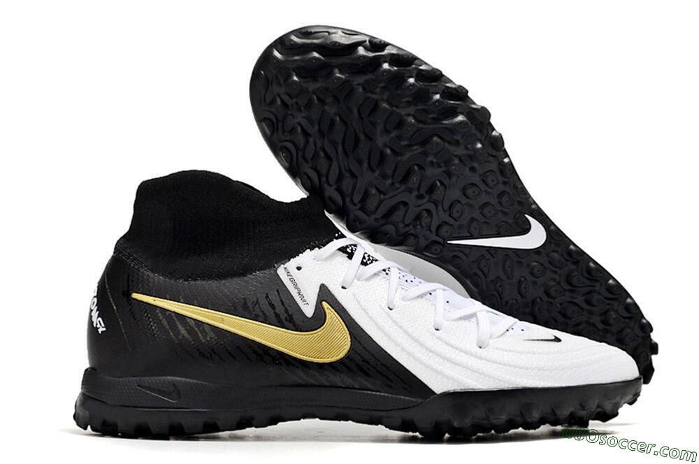 Nike Phantom Luna 2 Elite TF Artificial Turf Soccer Shoes - White/Black/Gold 1