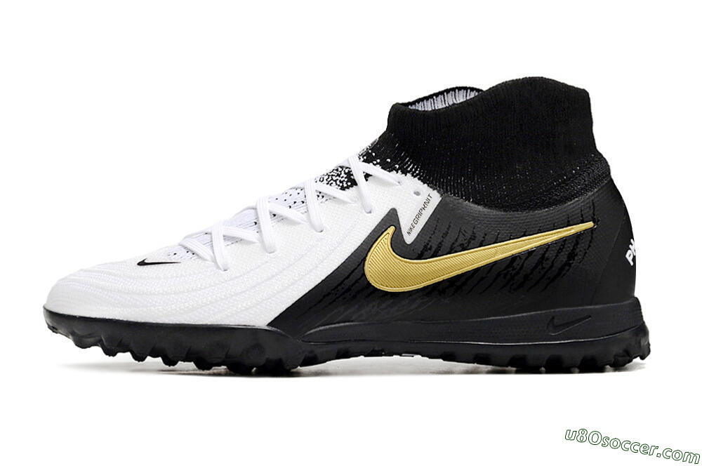 Nike Phantom Luna 2 Elite TF Artificial Turf Soccer Shoes - White/Black/Gold 2